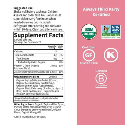 Organics Kids Cough & Mucus Immune Syrup†