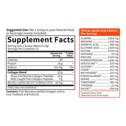 Wild Caught & Grass Fed Collagen Multi-Sourced - 9.52 oz Powder