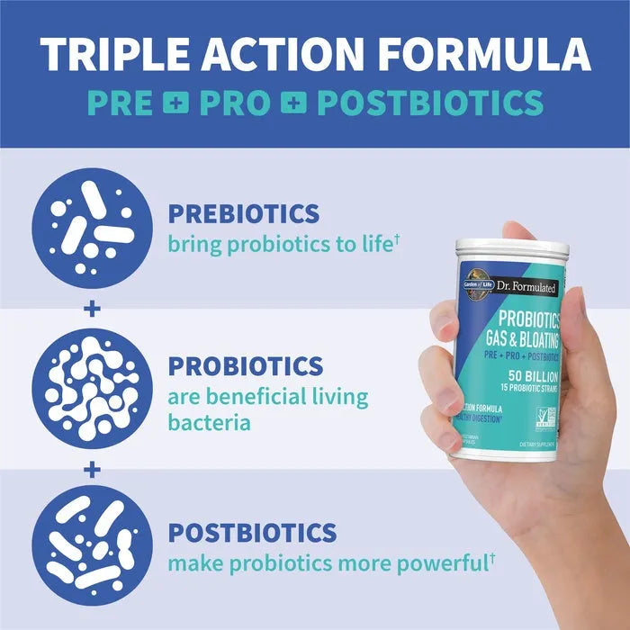 Dr. Formulated Probiotics Gas and Bloating† 50 Billion 30 Capsules