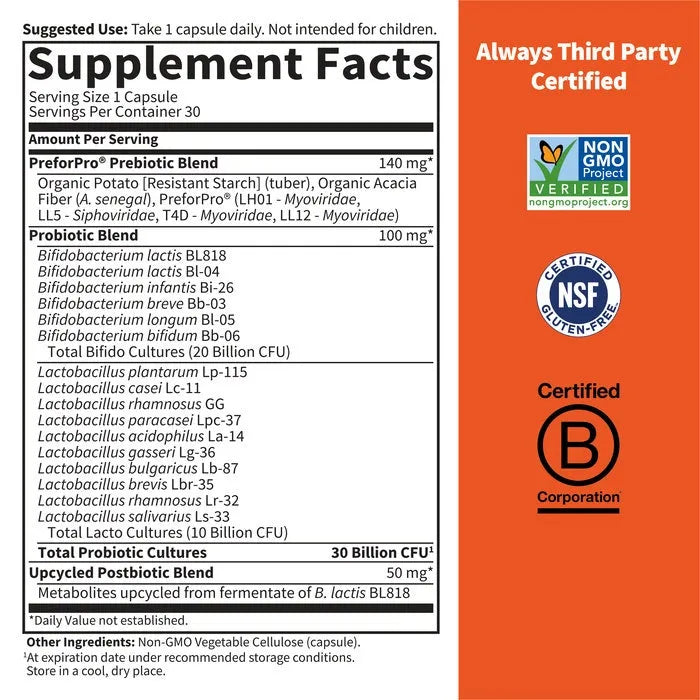 Dr. Formulated Probiotics 30 Billion 30 Capsules