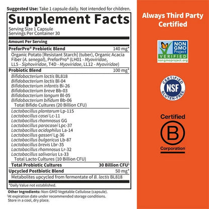 Dr. Formulated Probiotics 30 Billion 30 Capsules