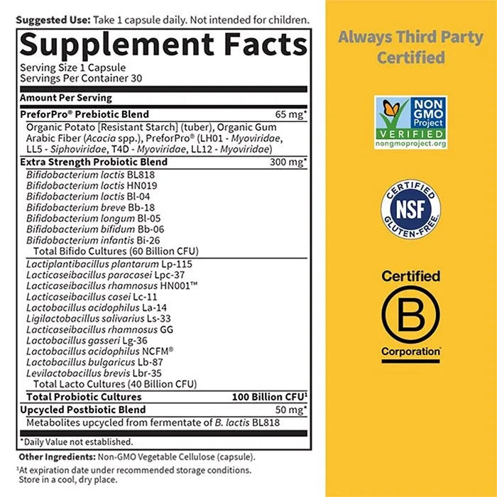 Dr. Formulated Probiotics 100 Billion 30 Capsules