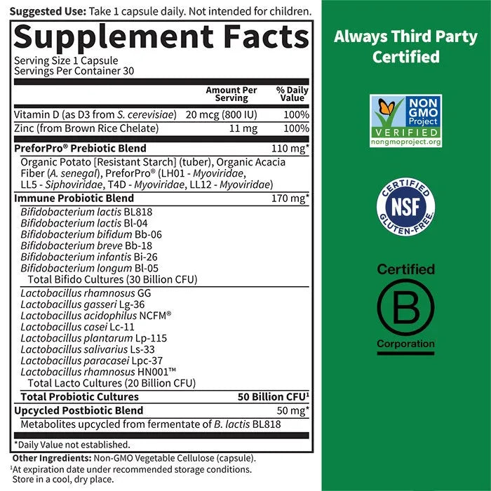 Dr. Formulated Probiotics Immune† 50 Billion - 30 capsules