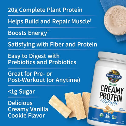 Organic Creamy Protein with Oatmilk – Vanilla Cookie