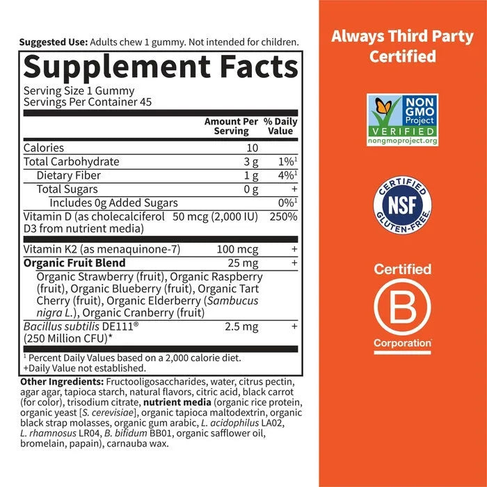Vitamin Code D3 Plus K2 Gummies