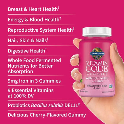 Vitamin Code Womens Multi Plus Iron Gummies