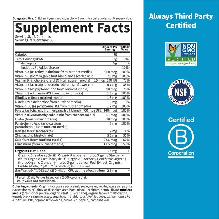 Vitamin Code Kids Multi Plus Iron Gummies