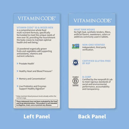 Vitamin Code 50 and Wiser Men's Multi Capsules