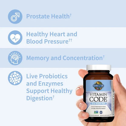 Vitamin Code 50 and Wiser Men's Multi Capsules