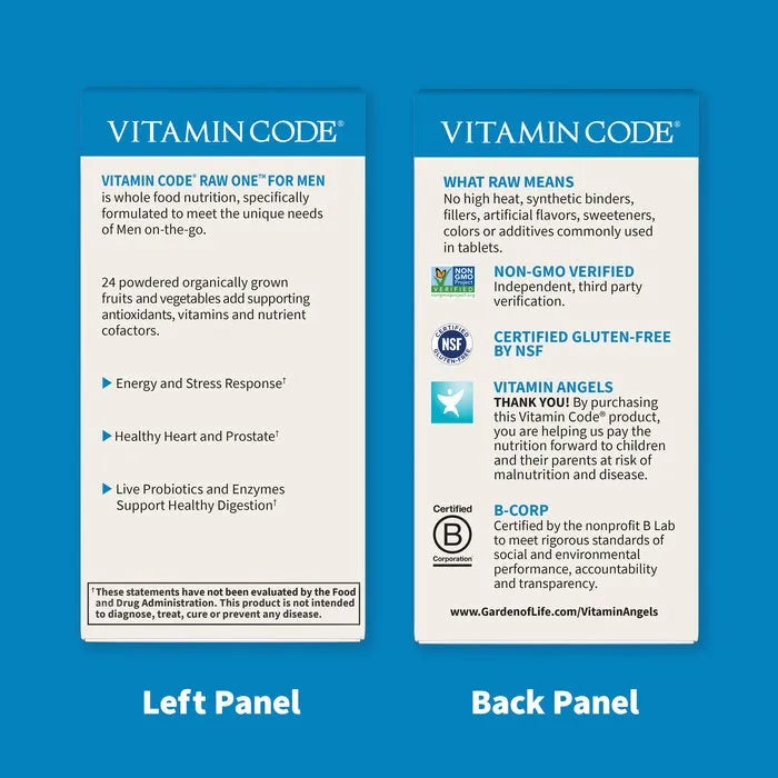 Vitamin Code Raw One for Men Multivitamin Capsules
