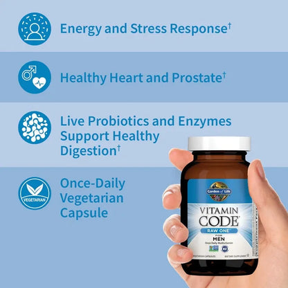 Vitamin Code Raw One for Men Multivitamin Capsules