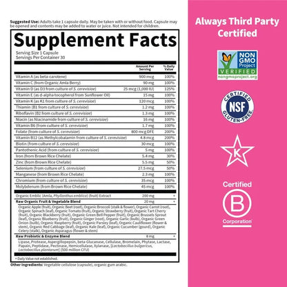 Vitamin Code Raw One for Women Multivitamin Capsules