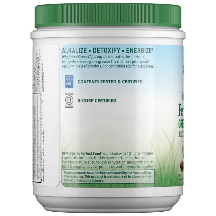 Raw Organic Perfect Food Green Superfood Chocolate Powder