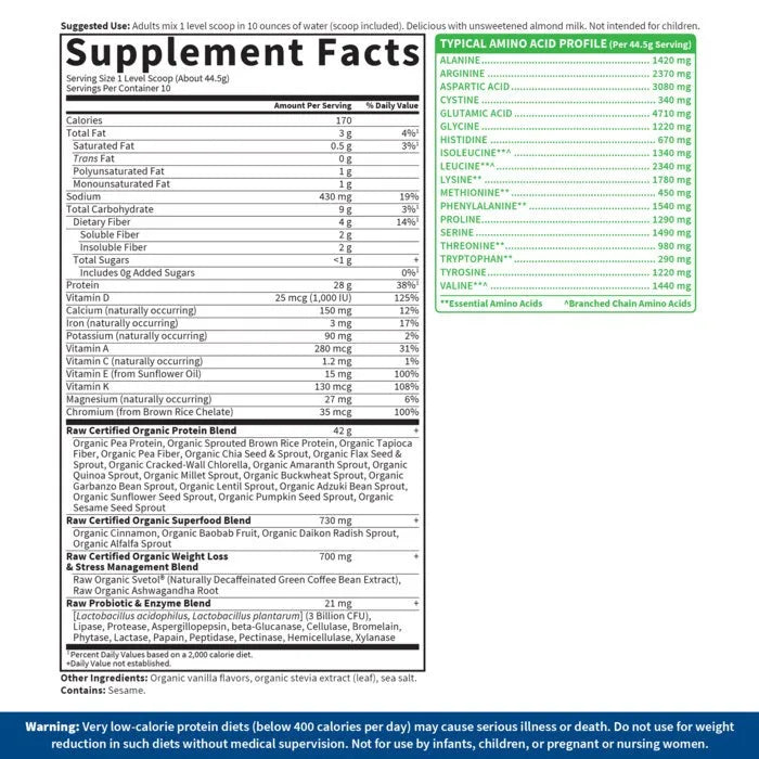 Raw Organic Fit Protein Original Powder