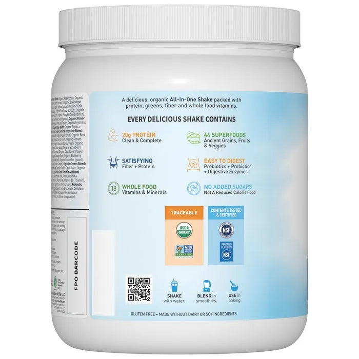 Raw Organic Meal Replacement Protein Powder - Vanilla