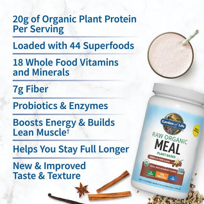 Raw Organic Meal Vanilla Spiced Chai Powder