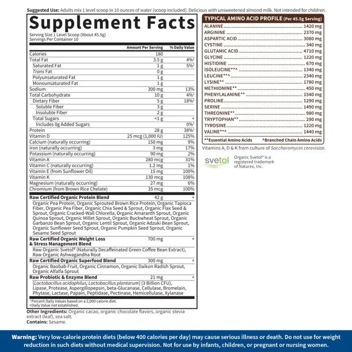 Raw Organic Fit Protein Powder - Chocolate