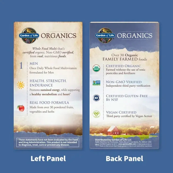 Organics Mens Once Daily Tablets