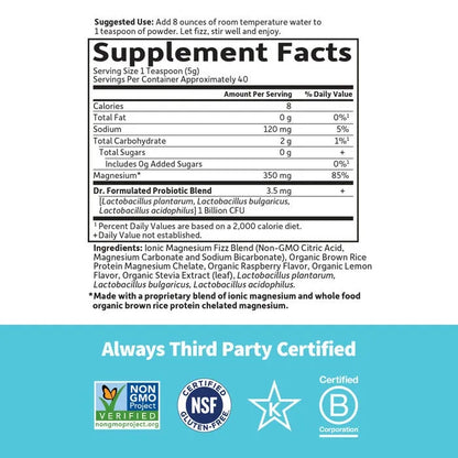 Dr. Formulated Magnesium Powder - Raspberry Lemon